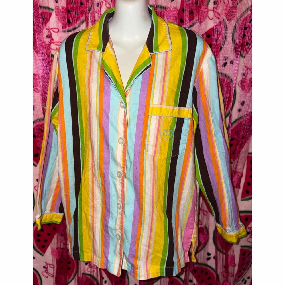 💛🩷 Victoria's Secret Striped Pajama Top